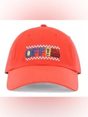 Vans Red Embroidered 'Off The Wall' Logo Cap Unisex
